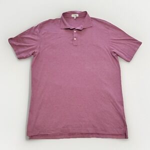 Peter Millar Mens Polo Shirt Large Striped 100% Pima Cotton Golf Casual Business